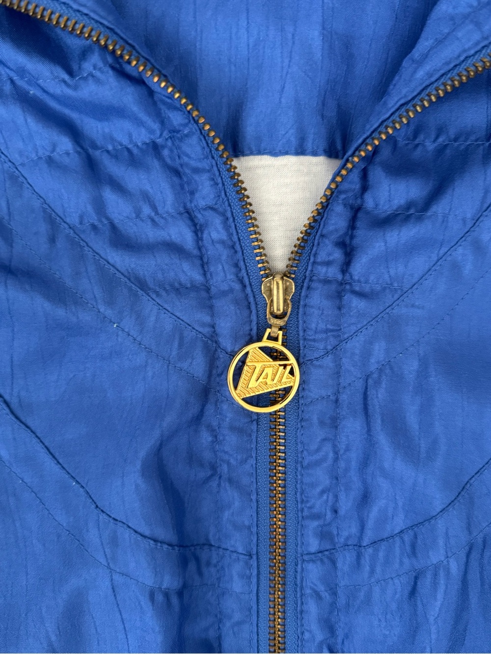Vintage Tail Blue Windbreaker Tracksuit Jacket Pants Set M 80s 90s - Picture 6 of 11